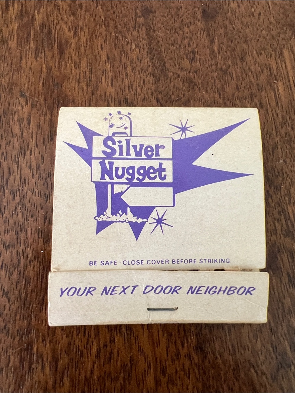 Vintage Matchbox Cover Retro “Silver Nugget” Casino